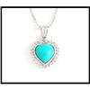Image 1 : Turquoise Diamond Heart Pendant(was $400) #1798660