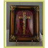 Image 1 : French Religious Crucifix Framed Convex Glass #1798889