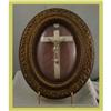 Image 1 : French Religious Crucifix Framed Convex Glass #1798893