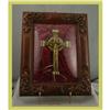 Image 1 : French Religious Crucifix Framed Convex Glass #1798896