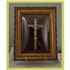 Image 1 : French Religious Crucifix Framed Convex Glass #1798898