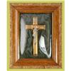 Image 1 : French Religious Crucifix Framed Convex Glass #1798932