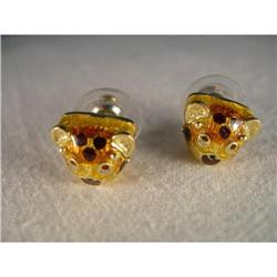 Authentic 18K Hidalgo Enamel Leopard Earrings #1798997