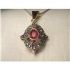 Image 1 : 18K Pink Rose Gold Diamond Ruby Pendant #1799025