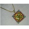 Image 1 : 14K Gold Citrine Peridot Amethyst Topaz Pendant#1799056