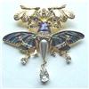 Image 1 : Czech enamel and rhinestone moth pin #1799113