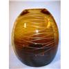 Image 1 : Exquisite signed Amber Art Glass Flower Vase! #1799185