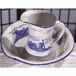 Blue and WhiteBowl and PitcherEnglish Porcelain#1799422