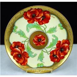 Stouffer HP Limoges Poppies Plate /s/ Michel #1799548