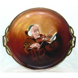 HP Tray w/ Monk Playing Violin #1799559