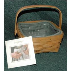 Handmade Longaberger Basket with liners 2001 #1799636