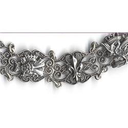 900 Silver Old English  Filigree Bracelet  #1799637