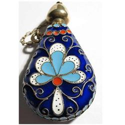 Russian silver Perfume battle with enamel #1799646