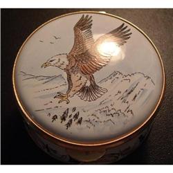 Staffordshire Bald Eagle Enamel Box #1799649