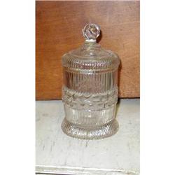 Elegant Early Covered Glass Jam Jar #1800025