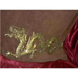 Solid Large Brass Dragon Wall Plague. #1820916