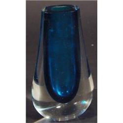 Whitefriars kingfisher blue hambone glass vase #1821320
