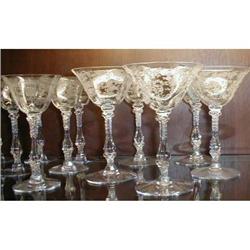 ROSE Point COCKTAIL (9) Glasses 3 oz STEM 3121 #1821343