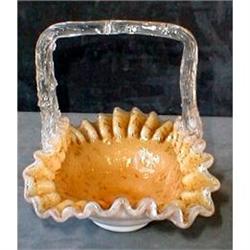 Thorn HANDLE Art GLASS Basket ~ ANTIQUE ~ #1821367