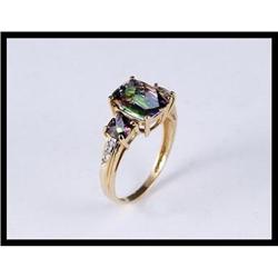 14K Yellow Gold Topaz and Diamond Ring #1821390