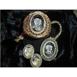 1970 Vintage Florenze Glass Intaglio 3pc set #1821498