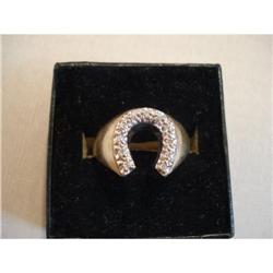 10KTP Diamond  Horseshoe Ring Men's #1821501