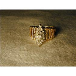 Estate 14K Gold Diamond Marquise Filigree Ring #1821513