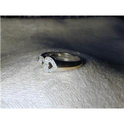 Estate 18K WG White Gold Diamond Heart Ring #1821529