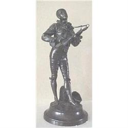 bronze bronze statue of a strolling minstral #1821548