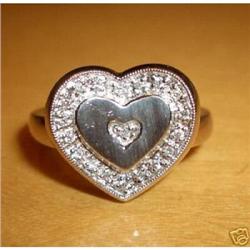 14K White Gold Diamond Heart Ring #1821780