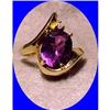Image 1 : 14k Diamond and Dark Amethyst Ring  #1821803