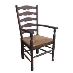 FRENCH COUNTRY LADDER BACK ARM DINING CHAIR #1821825