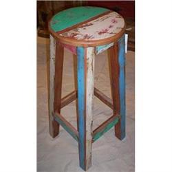 ANTIQUE RUSTIC PRIMITIVE MILK PAINT STOOL   #1821829