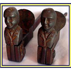 19C FRENCH ARCHITECTURE WINDOW FASTENER 2 HEADS#1821924