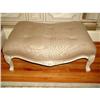 Image 1 : Curved Tufted Ottoman Stool Louis XV Linen #1831837