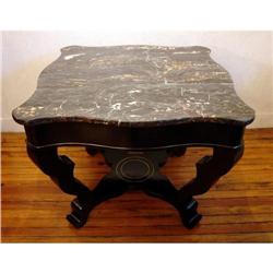 Late Classical Ebonized Marble Top Center Table#1831862