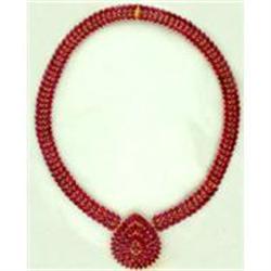 225tcw Ruby Anna Magnani 14k Y Gold Necklace #1832041