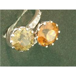 Antique 10tcw Fancy Sapp & Dia Platinum Ring #1832048