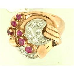 Vintage 0.50tcw Ruby & Diamond 14k Y Gold Ring #1832049