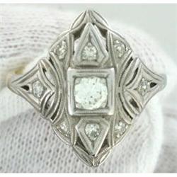 Antique 0.80tcw OEC Diamond Plat/14k Gold Ring #1832054