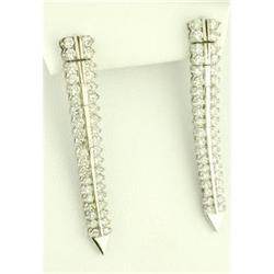 Vintage Platinum 3.60tcw Dia Icicle Earrings #1832065