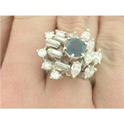 Vintage 1.75ct Sapphire & Diamond Platinum Ring#1832069