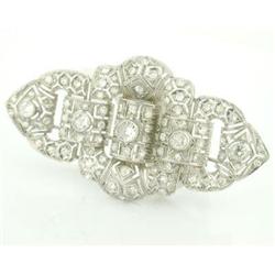 Antique 5.50tcw Diamond OEC Platinum Brooch #1832073