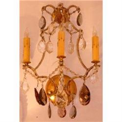 Pair of Antique Crystal Sconces #1832279