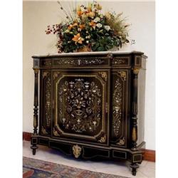 Napoleon III Boulle Style Marble-Top Cabinet #1832384