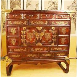 Early 20th C Korean Butterflies & Flowers Chest#1832587