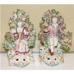 18th Century Derby Porcelain Figures Man Woman #1832681