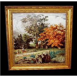 1869 Ceramic Tile Oil Painting Paris French 19c#1832687