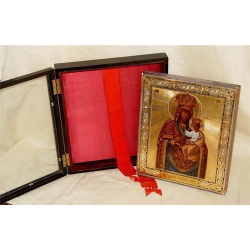 Madonna w/ Child Russian Icon Gilt Enamel #1832716