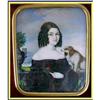 Image 1 : MINIATURE PORTRAIT OF WOMAN & DOG -TRAVEL CASE #1832767